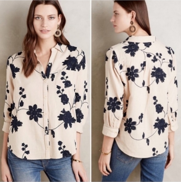 Anthropologie Isabella Sinclair Embroidered Shirt - Picture 3 of 10